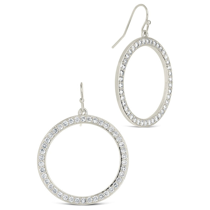 CZ Circle Dangle Earrings