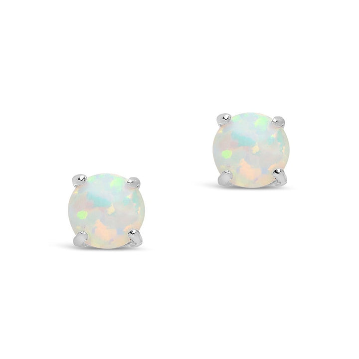 Sterling Silver 6mm Opal Studs