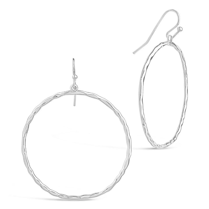 Hammered Circle Dangle Earrings