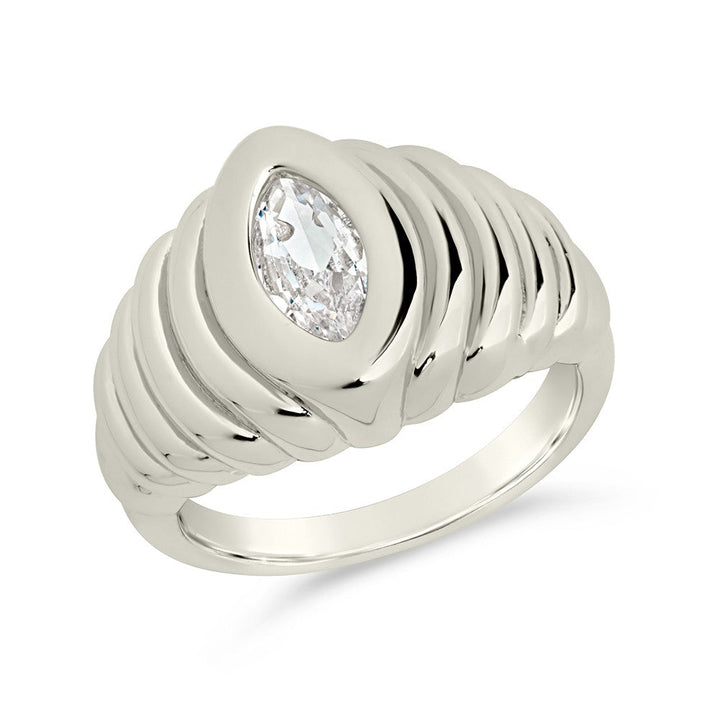 CZ Croissant Ring